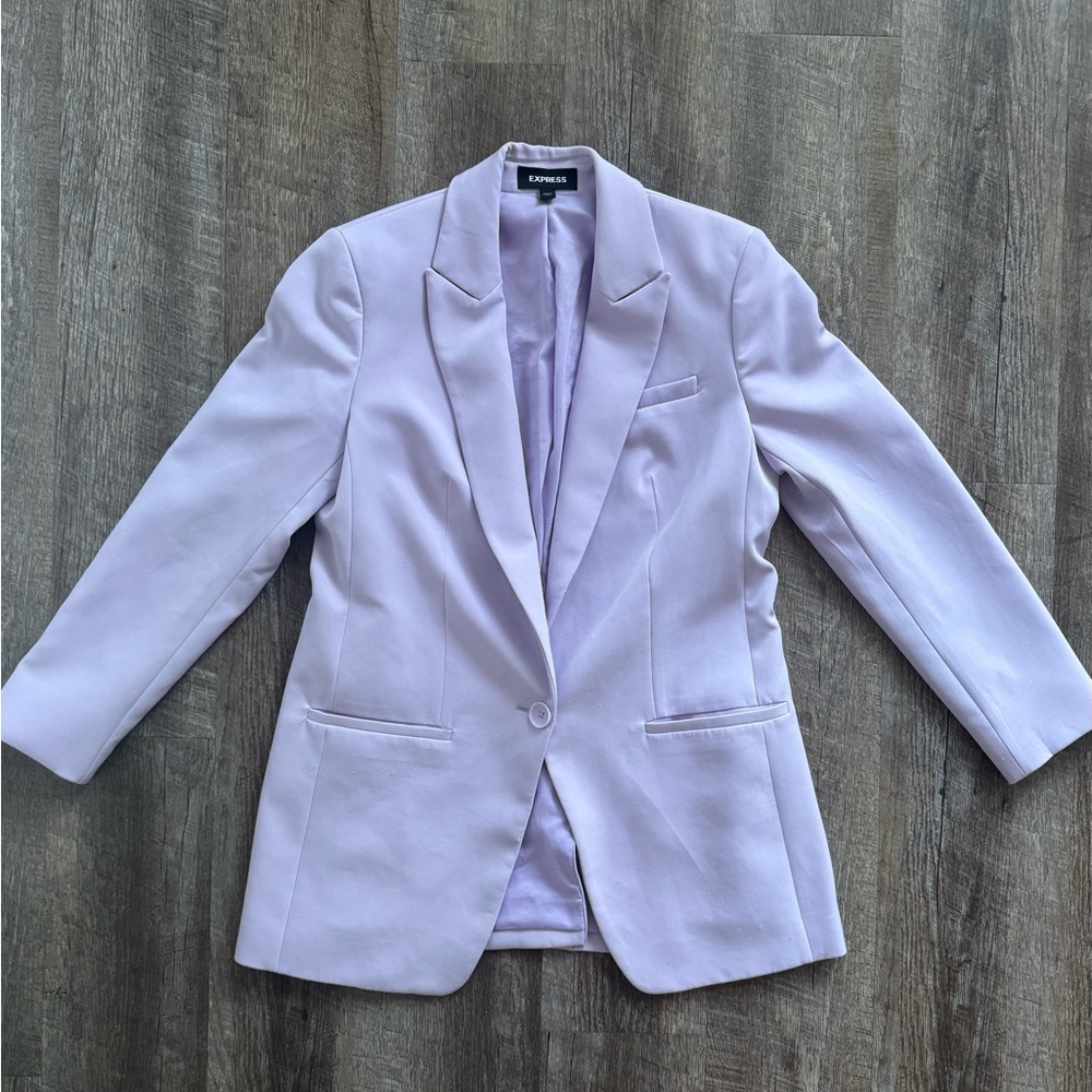 Express Lilac Open-Front Blazer - Picture 2 of 7